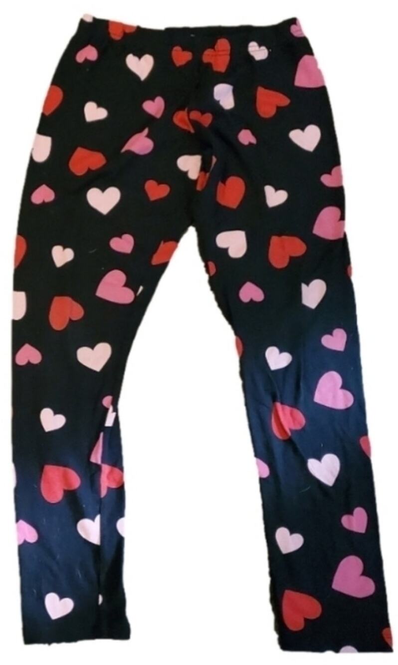 Big Girls Valentine Red Pink Heart Leggings Size 18 XXL